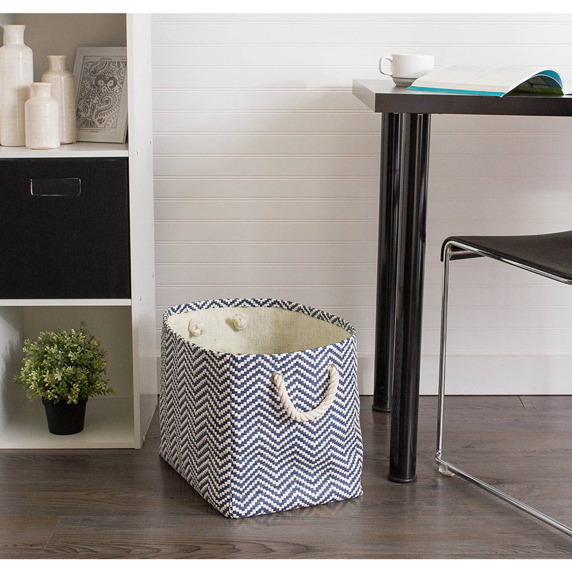 DII® Small Nautical Blue Chevron Rectangular Paper Bin